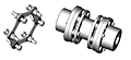 DI-6 Type Drop-In Center Industrial Coupling Hubs - Metric