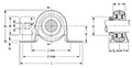 Mounted Bearings Pillow Block Eccentric Locking Colar RPB Dimensions