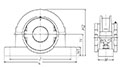 Mounted Bearings Standard 2-bolt Pillow block Line-Drawing