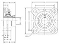 Mounted Bearings-U-Series-UELF-Line-Drawing