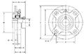 Mounted Bearings-U-Series-UELFC-Line-Drawing