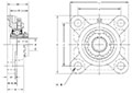 Mounted Bearings-U-Series-UKF-Line-Drawing