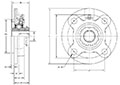 Mounted Bearings-U-Series-UKFC-Line-Drawing