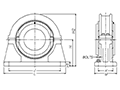 Heavy Series Standard Pillow Block - Line Drawing