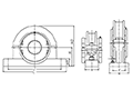 Light Series Standard Pillow Block - Line Drawing