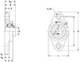 Polymer 2 Bolt Flange (SUCPLF) Line Drawing
