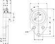 Polymer 3 Bolt Flange (SUCPFB) Line Drawing