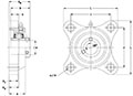 Polymer 4 Bolt Flange (SUCPLF) Line Drawing