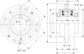 Double Concentric Piloted Flange Cartridge - Dimensional Drawing