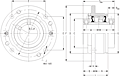 Double Concentric Piloted Flange Cartridge - Dimensional Drawing