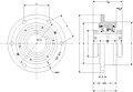 Double Concentric Piloted Flange Cartridge - Dimensional Drawing