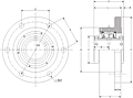 Double Concentric Round Flange Block - Dimensional Drawing