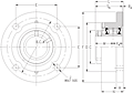 Single Concentric Round Flange Block - Dimensional Drawing