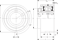 Single Concentric Cartridge Block - Dimensional Drawing