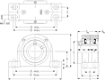 Single Concentric Four-Bolt Pillow Block - Dimensional Drawing