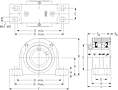 Single Concentric Four-Bolt Pillow Block - Dimensional Drawing