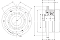 Eccentric Piloted Flange Cartridge - Dimensional Drawing