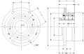 Eccentric Piloted Flange Cartridge - Dimensional Drawing