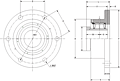 Eccentric Round Flange Block - Dimensional Drawing