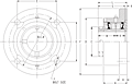 Eccentric Round Flange Block - Dimensional Drawing