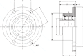 Eccentric Round Flange Block - Dimensional Drawing