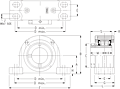 Eccentric Four-Bolt Pillow Block - Dimensional Drawing