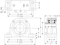 Eccentric Four-Bolt Pillow Block - Dimensional Drawing
