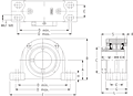 Eccentric Four-Bolt Pillow Block - Dimensional Drawing