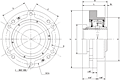 Single V-Lock Piloted Flange Cartridge - Dimensional Drawing