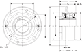 Single V-Lock Piloted Flange Cartridge - Dimensional Drawing