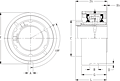 Single V-Lock Cartridge Block - Dimensional Drawing