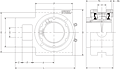 Single V-Lock Take-Up Block - Dimensional Drawing