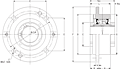 Double V-Lock Piloted Flange Cartridge - Dimensional Drawing