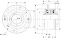 Double V-Lock Piloted Flange Cartridge - Dimensional Drawing