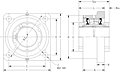 Double V-Lock Four Bolt Square Flange Block - Dimensional Drawing