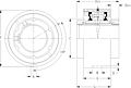 Double V-Lock Cartridge Block - Dimensional Drawing