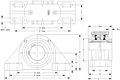Double V-Lock Four-Bolt Pillow Block - Dimensional Drawing