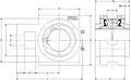 Double V-Lock Take-Up Block - Dimensional Drawing