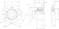 Single Concentric Round Flange Block 3Bolt 8A- Dimensional Drawing
