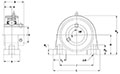 Stainless steel Tapped Base Pillow Block (SUCSTB) Line Drawing