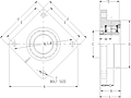 Tapered Adapter Four Bolt Square Flange Block - Dimensional Drawing