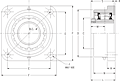 Tapered Adapter Four Bolt Square Flange Block - Dimensional Drawing