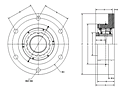 Tapered Adapter Four Bolt Square Flange Block - Dimensional Drawing