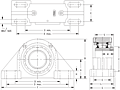 Tapered Adapter Four-Bolt Pillow Block - Dimensional Drawing