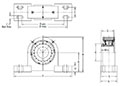 Tapered Adapter Four-Bolt Pillow Block - Dimensional Drawing