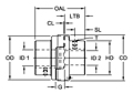 H Type Coupling Hubs w/ Rough Stock Bore - Imperial, DimDraw Style 3