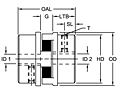 AL Type Coupling Hubs w/ Keyway - Metric, DimDraw Style 2