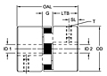 L Type Coupling Hubs w/ Keyway - Metric, DimDraw Style 1