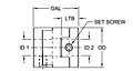 MOL Series - Oldham Set Screw Style Coupling Hubs w/o Keyway - Metric
